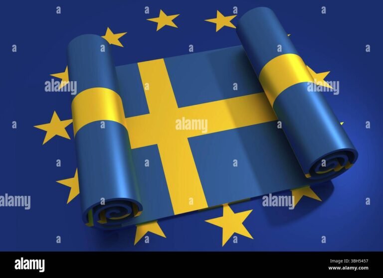 euroopan ja ruotsin liput vieretysten