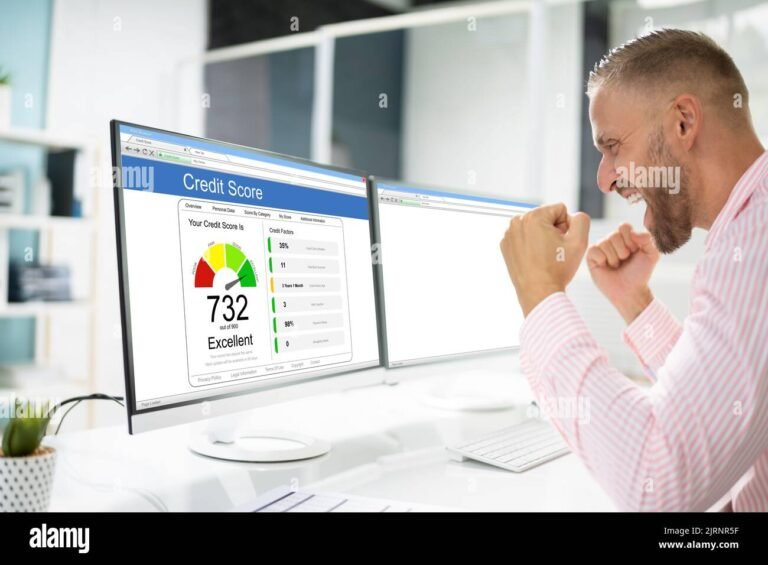 henkilo tutkimassa luottotietojaan tietokoneelta