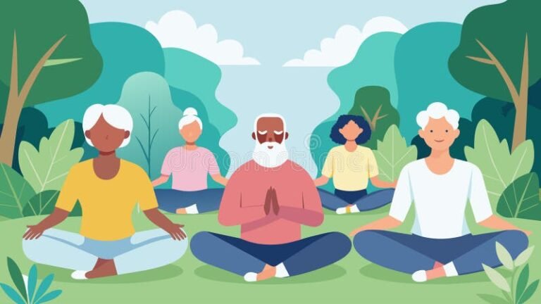 iakas henkilo mietiskelee rauhassa luonnossa