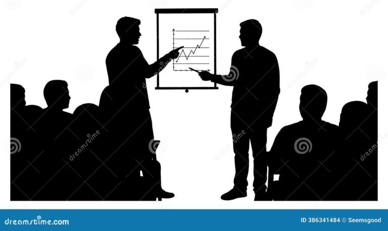 kaksinkatinen siluetti keskustelemassa tekstin edessa