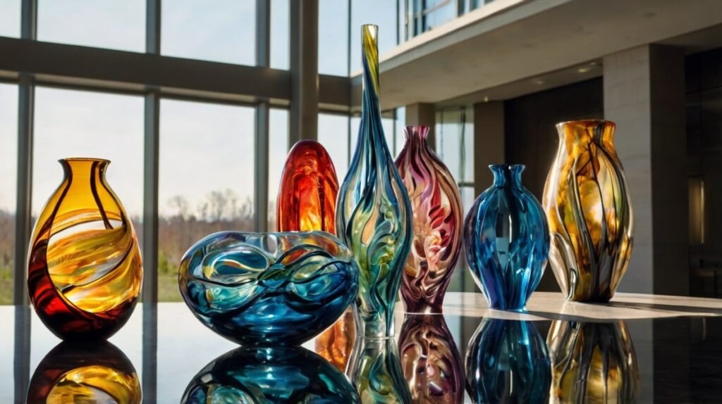 Mikä Tekee Suomalaisista Taidelasimaljakoista Erityisiä 2 kasintehtyja taidelasimaljakoita luonnonlaheisessa ymparistossa