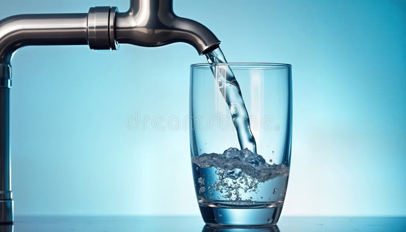 kirkas vesihana ja virtaava puhdas vesi