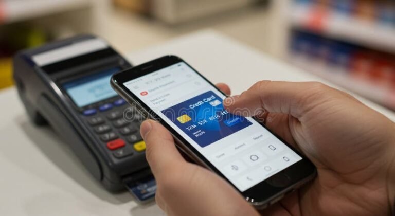 lahikuva alypuhelimesta maksupaatteen vieressa