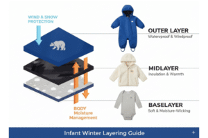 lapsi pukeutuu kerroksittain ulkona