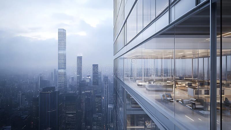 moderni pilvenpiirtaja kaupungin siluetissa