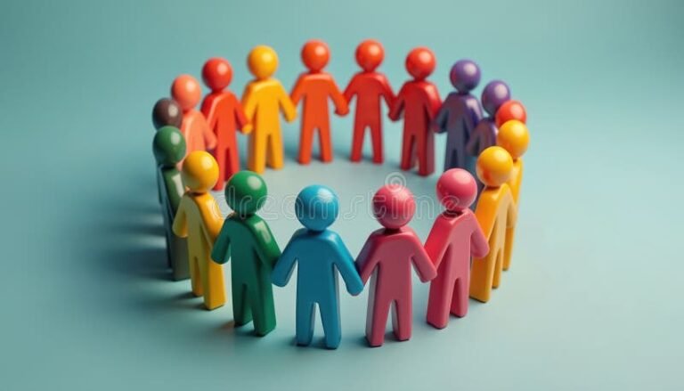 monet ihmiset yhdessa tukemassa toisiaan