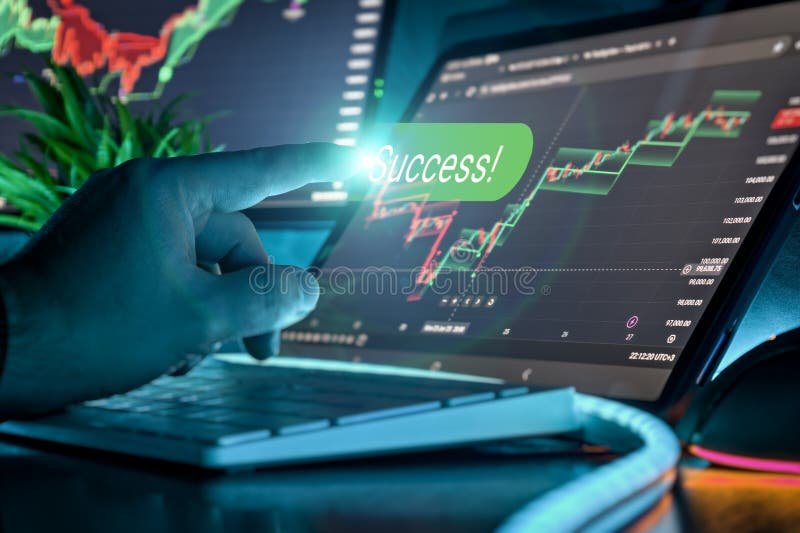 osakekauppaa symboloiva nouseva kasi ja porssinaytto