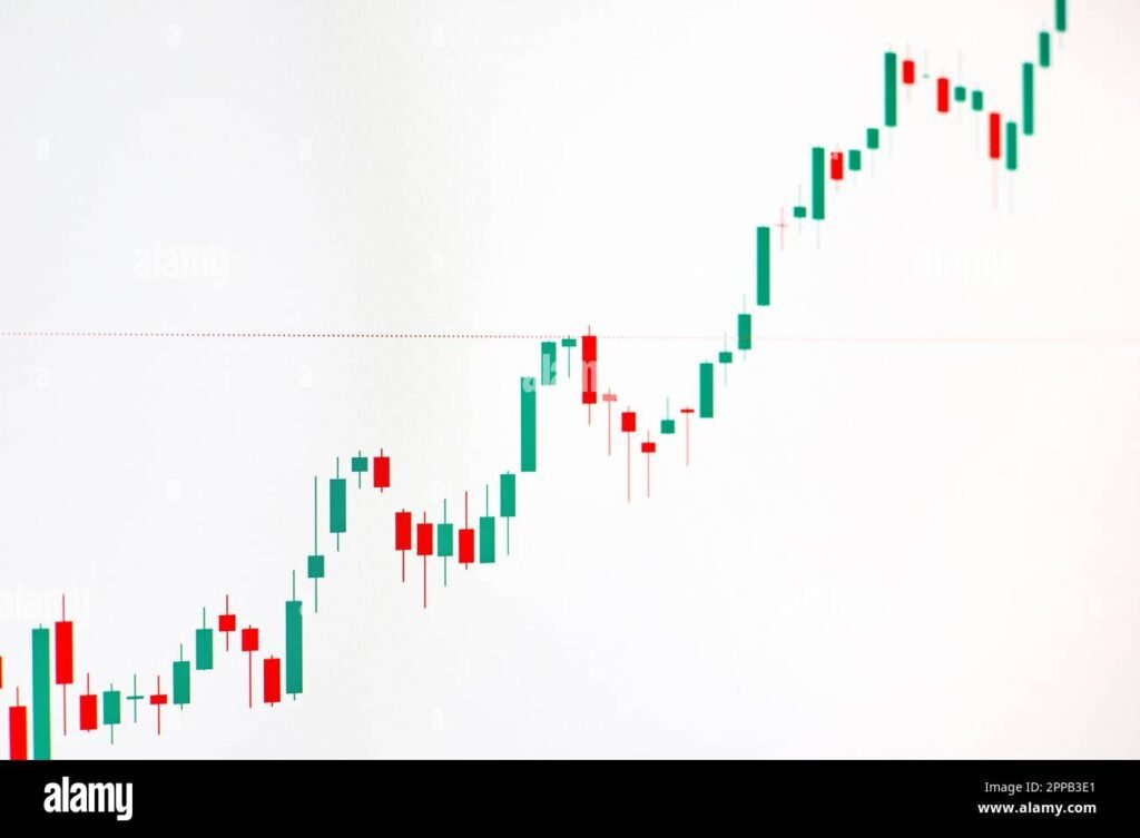 porssitaulukko ja nouseva osakekayra