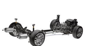 tekninen asiantuntija tarkastaa auton alustan